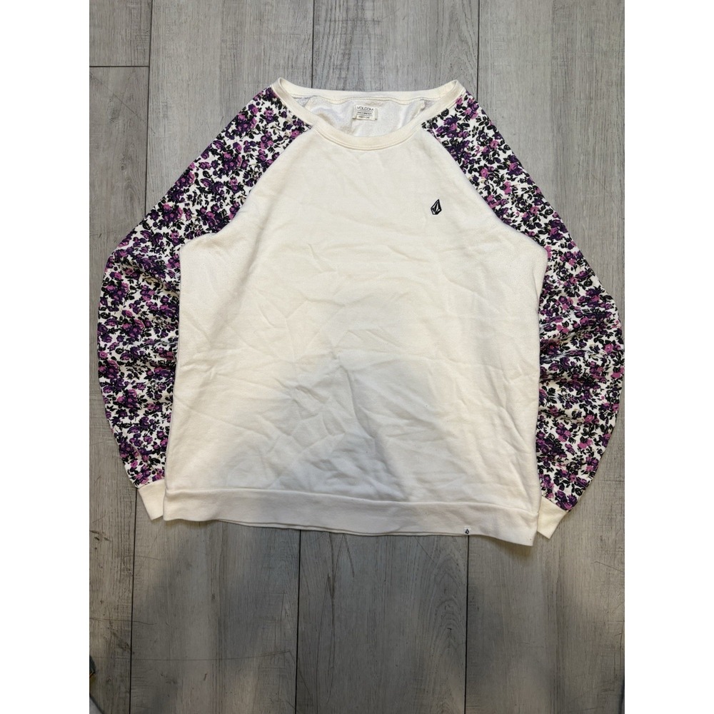 Vintage Volcum Purple Floral Crewneck Sweatshirt Size M Woman